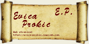 Evica Prokić vizit kartica